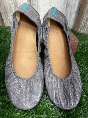 Tieks by Gavrieli Women's Slate Gray Croc Patent Leather Ballet Flats Size 9
